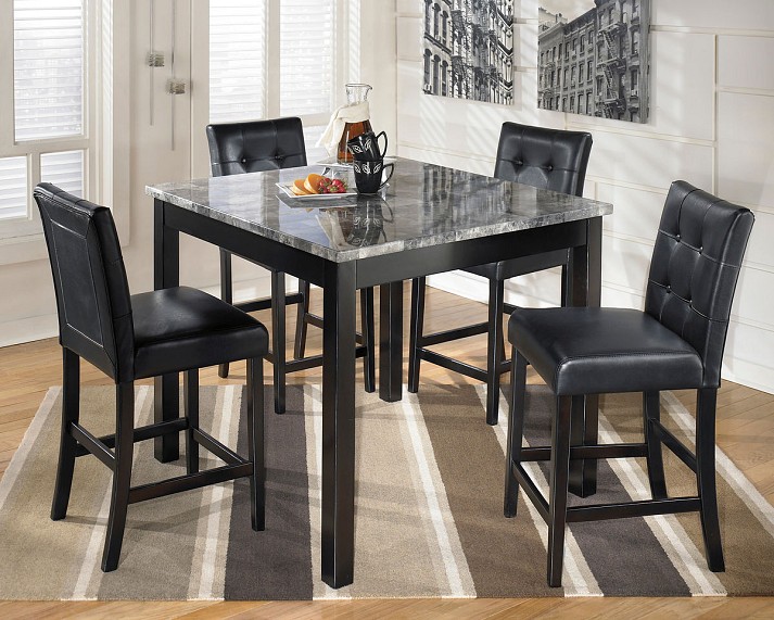 Rent-to-Own the Maysville Black Square Counter Table Set at Happy's Home Center serving Tampa, FL and surrounding areas!