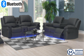 Cesar Black Reclining Sofa & Loveseat