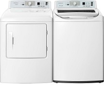Laundry Set- 4.1 Cu. Ft. 11-Cycle Top-Loading Washer and 6.7 Cu. Ft. 10-Cycle Electric Dryer - White