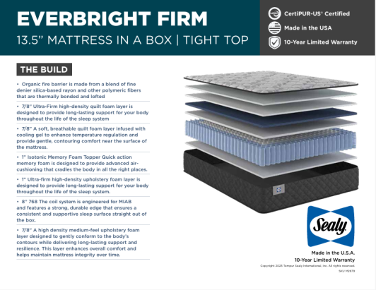13" EverRest Firm Full Mattress