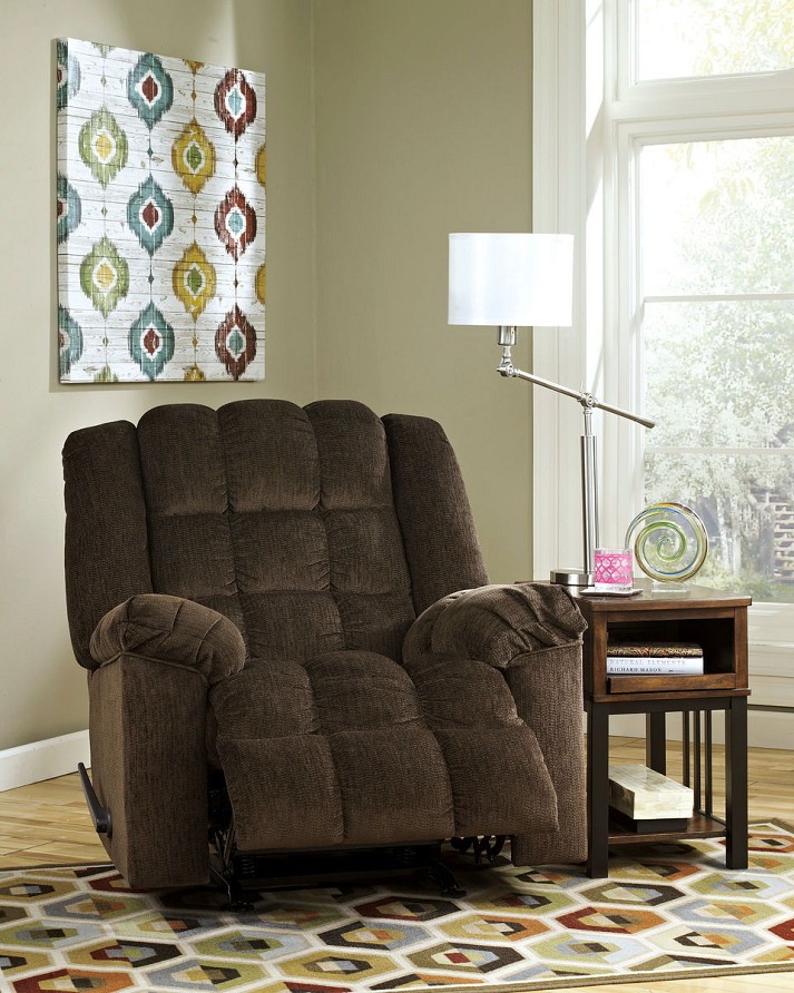 Rent-to-Own the Ludden Cocoa Rocker Recliner at Happy's Home Center serving Tampa, FL and surrounding areas!
