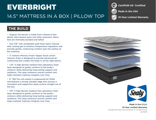 14.5" EverBright Plush Full Mattress