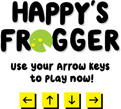 Happy's Frogger - Use your arrow keys to play.