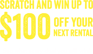 Scratch and win u to 50% off your 1st payment.