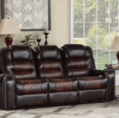 Harlow Brown Reclining Sofa and Loveseat