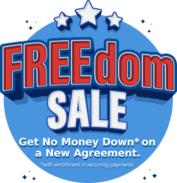 Freedom sale. Get no money down* on a new agreement. *with enrollment in recurring payments.