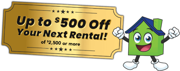 Golden ticket sale. Up to $500 off your next rental! of $2500 or more
